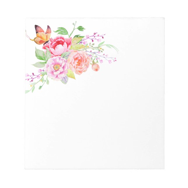 Bloc-note holiES - Bouquet de fleurs de printemps d'aquarell (Devant)