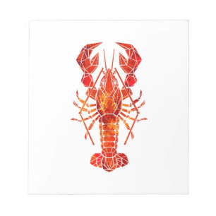 Bloc-note Homard polygonal rouge