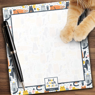 Bloc-note Home is Where My Cat is Monogrammed Name