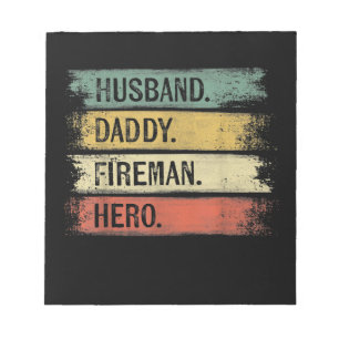 Bloc-note Homme Mari Daddy Fireman Hero Pompier