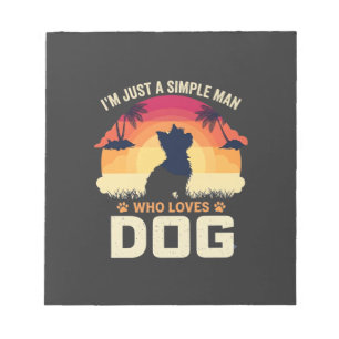 Bloc-note Homme Simple Qui Aime Le Chien Silhouette Coucher 