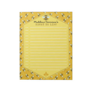 Bloc-note Honeybee Honeypeb Bumble Bee Honey Do List Custom