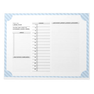 Bloc-note Horaire quotidien en espagnol avec verbes, Pratiqu