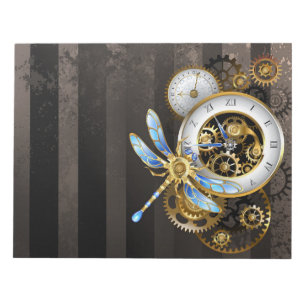 Bloc-note Horloge Steampunk avec libellule mécanique