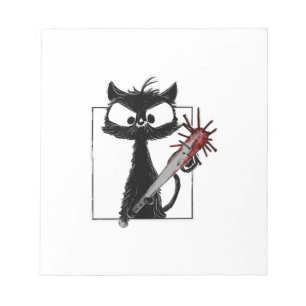 Bloc-note Horreur de baseball de chat noir Halloween
