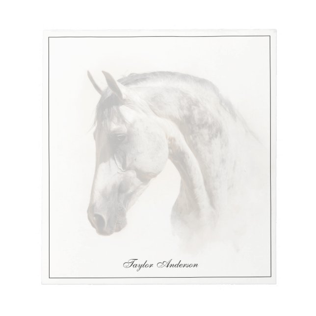 Bloc-note Horse Equestrian Lusitano Elegant Custom Name (Devant)