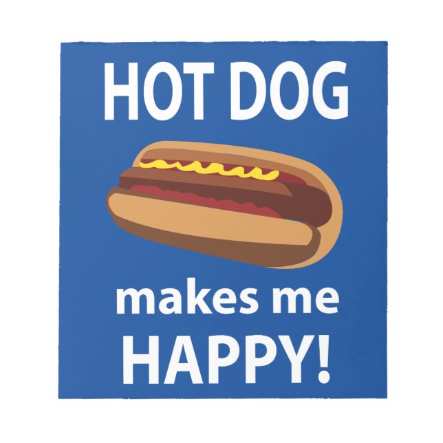 Bloc-note Hot Dog Me Rend Heureux Hot Dog (Devant)