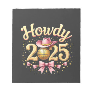 Bloc-note Howdy 2025 Nouvel An Eve Cowboy Ouest