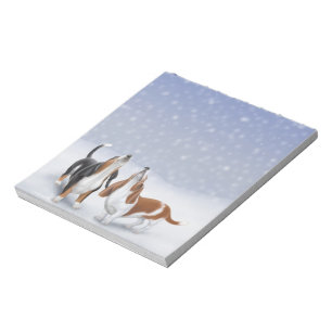 Bloc-note Howling Basset Hounds Neige d'hiver