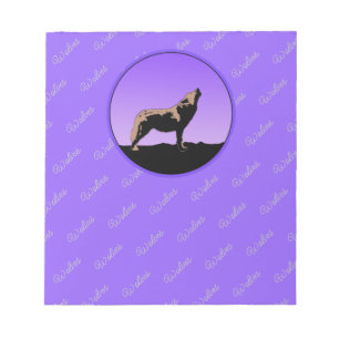 Bloc-note Howling Wolf at Sunset - Art faunique original