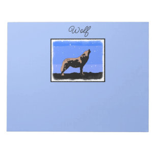 Bloc-note Howling Wolf en hiver - Art faunique original