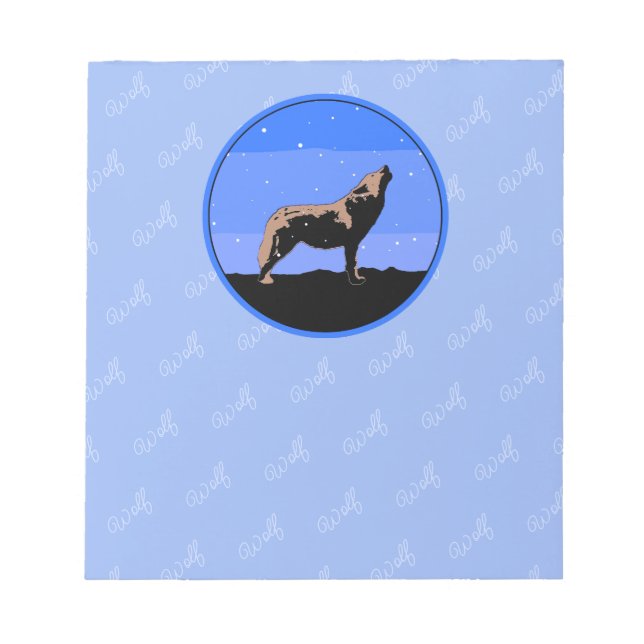 Bloc-note Howling Wolf en hiver - Art faunique original (Devant)