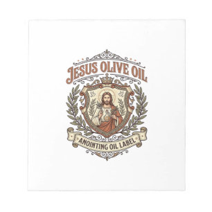 Bloc-note Huile d'onction d'huile d'olive Jésus Étiquette Hu
