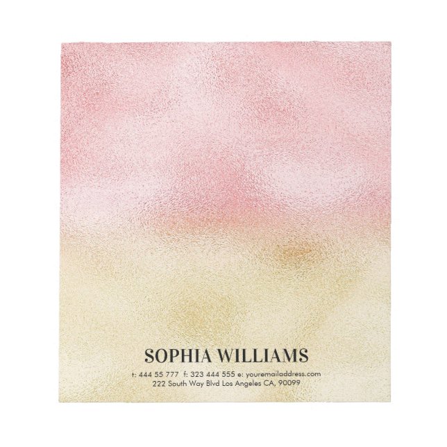 Bloc-note Huile rose et or Ombre (Devant)