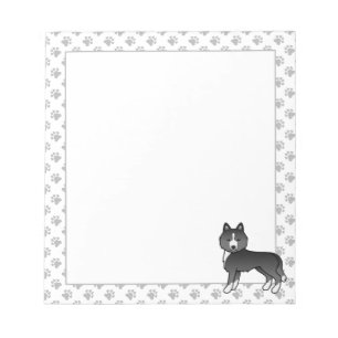 Bloc-note Husky sibérien surtout noir Chien de dessin animé 