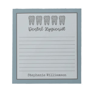 Bloc-note Hygiéniste dentaire personnalisé   RDH Dentiste