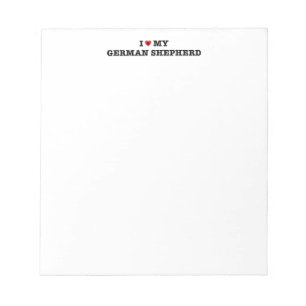Bloc-note I coeur mon bloc - notes de berger allemand
