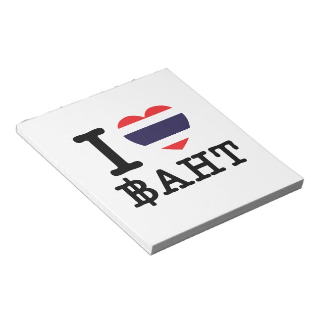 Bloc-note I Heart (Amour) Baht (Incliné)