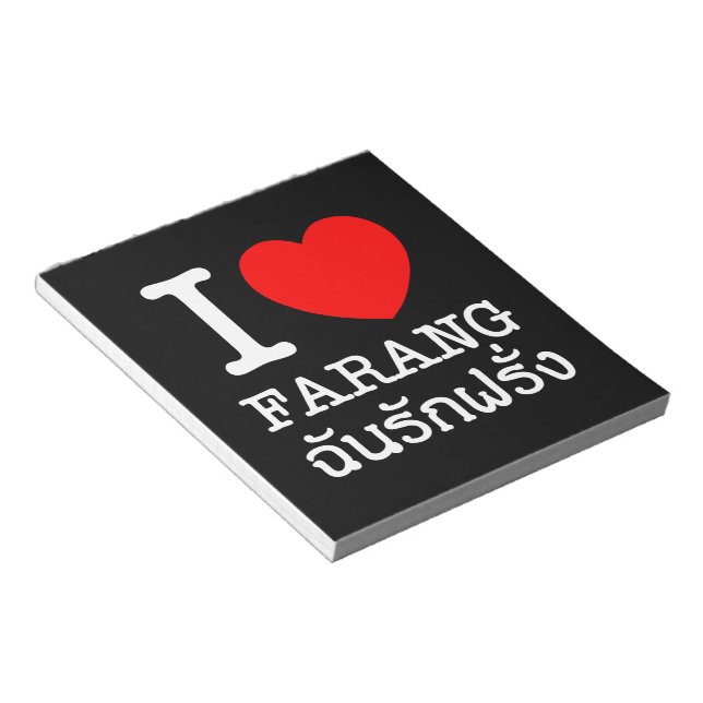 Bloc-note I Heart (Amour) Farang (Incliné)