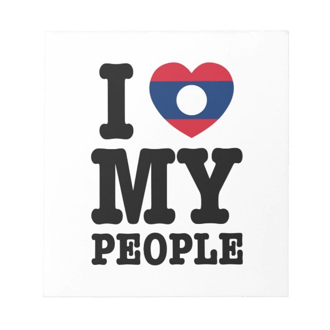 Bloc-note I Heart (Love) My Lao People (Devant)