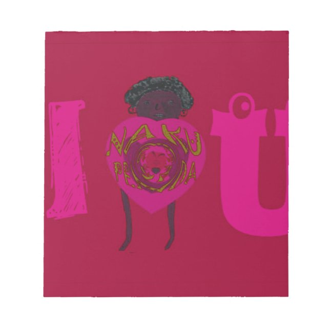 Bloc-note I Heart You Nakupenda Sana Heureuse Sainte-Valenti (Devant)