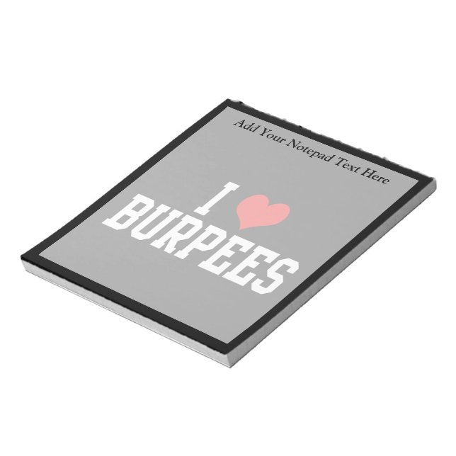 Bloc-note I Love Burpees, Fitness (Tourné)