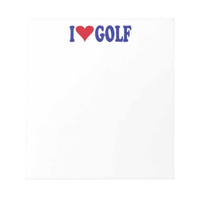 Bloc-note I Love Golf (Devant)
