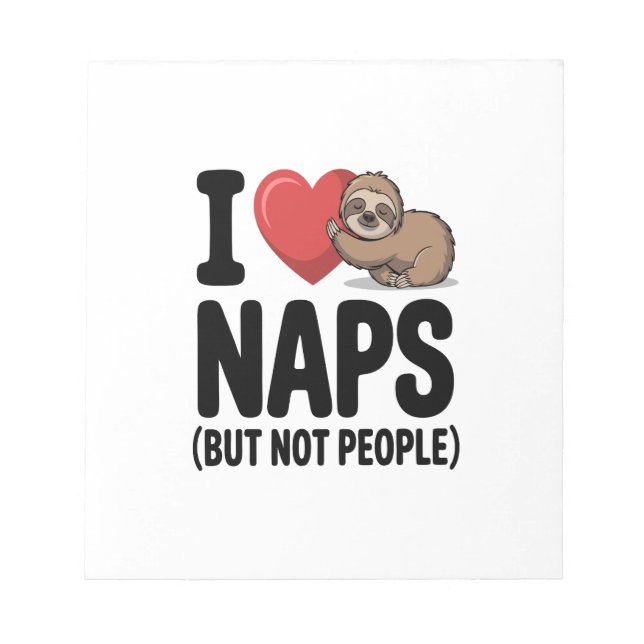 Bloc-note I Love Naps Cute Sloth Heart (Devant)