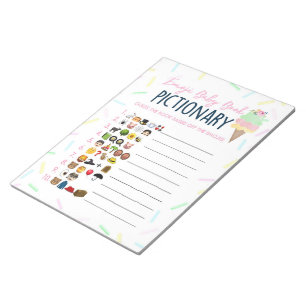Bloc-note Ice Cream Emoji Baby Book Baby shower Pack de jeu