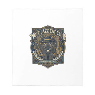 Bloc-note Idée cadeau pour papa chat de chat jazz noir - Noi