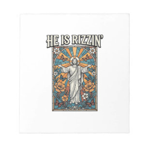 Bloc-note Il Est Rizzin Vintage Pâques Vitrail T-Shirt De