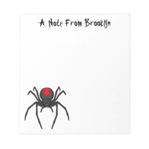 Bloc-note Illustration d'araignée noire effrayante