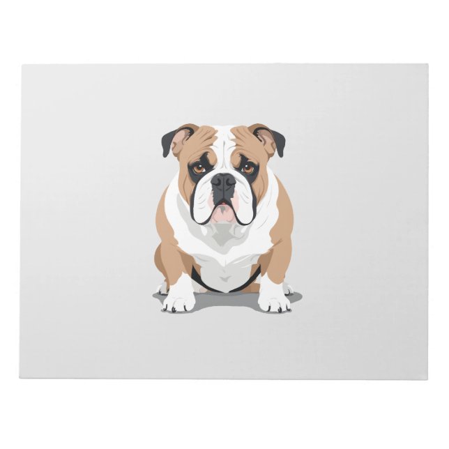 Bloc-note Illustration d'art vectoriel en anglais Bulldog (Devant)