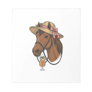 Bloc-note Illustration de chapeau d'été cocktail cheval vint