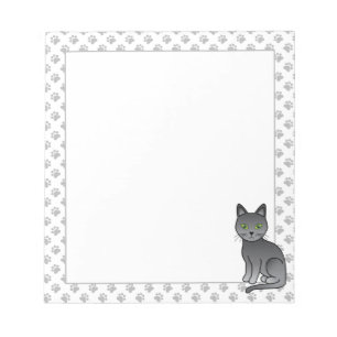 Bloc-note Illustration de chat de dessin animé mignon bleu r