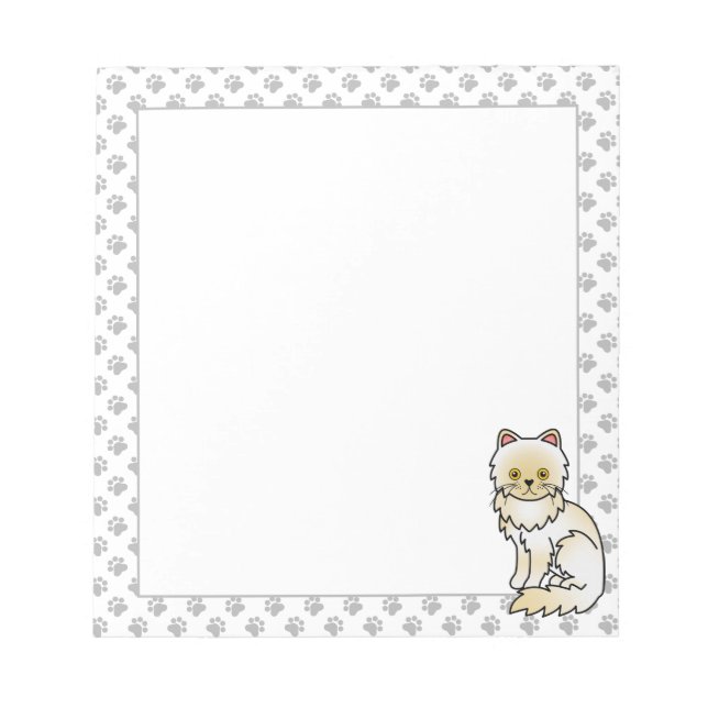 Bloc-note Illustration de chat de dessin animé mignon persan (Devant)