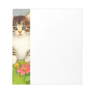 Bloc-note Illustration de chat souriant vintage