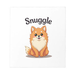 Bloc-note Illustration de chien mignon Pomeranian câlin vint