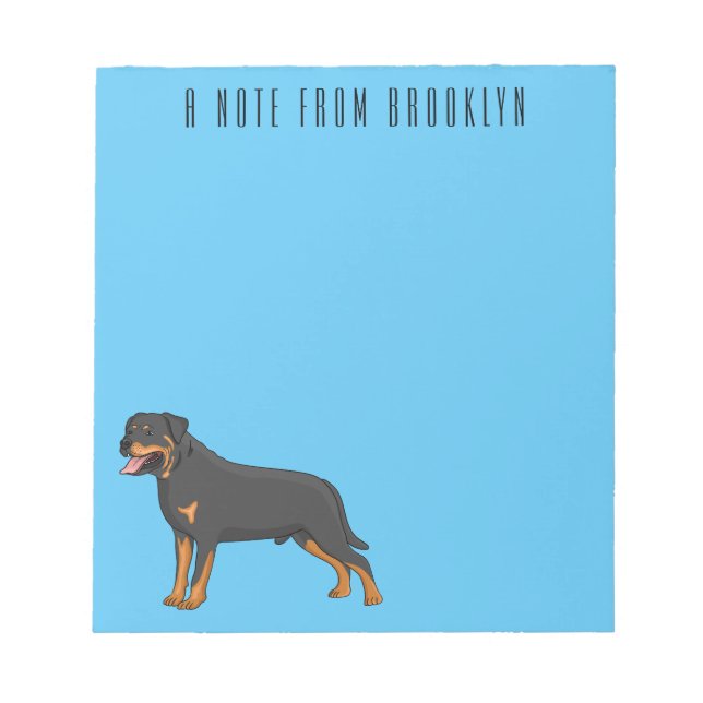 Bloc-note Illustration de chien Rottweiler (Devant)