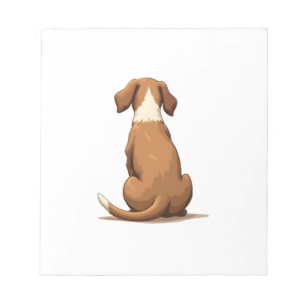 Bloc-note Illustration de chien vue arrière vintage marron e