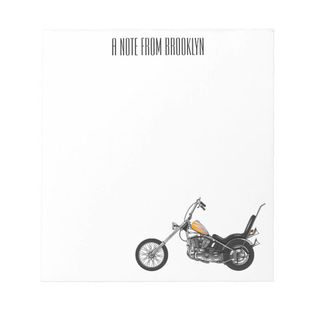 Bloc-note Illustration de Chopper Motorcycle 1950 (Devant)