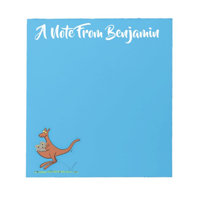 Bloc-note Illustration de dessin animé Cute kangaroo et koal (Devant)