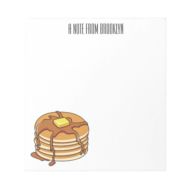 Bloc-note Illustration de dessin animé de Pancake (Devant)