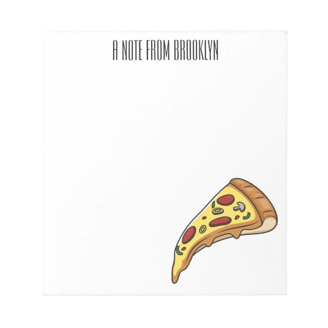 Bloc-note Illustration de dessin animé de pizza  (Devant)