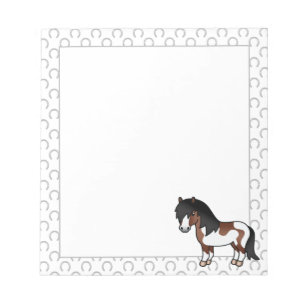 Bloc-note Illustration de dessin animé de poney Shetland Pin