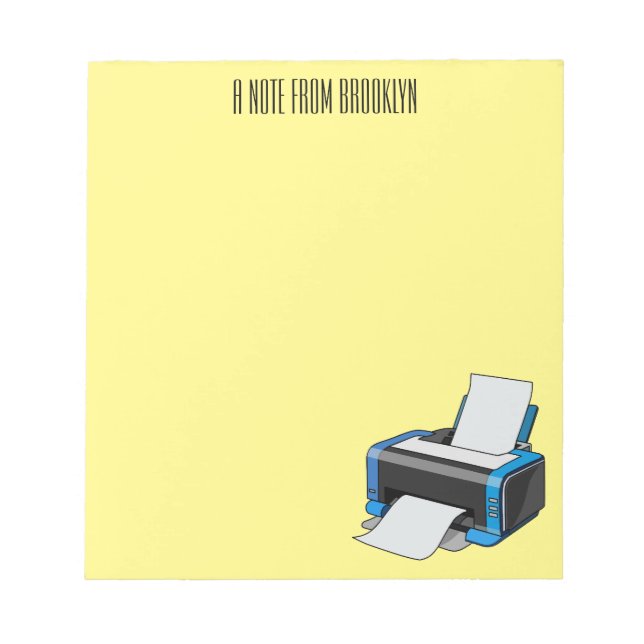 Bloc-note Illustration de dessin d'imprimante (Devant)