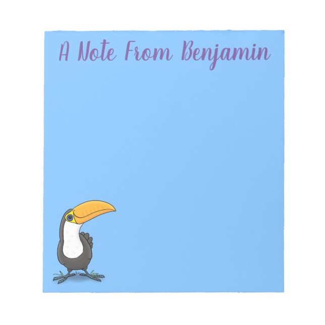 Bloc-note Illustration de dessin humoristique du toucan joye (Devant)