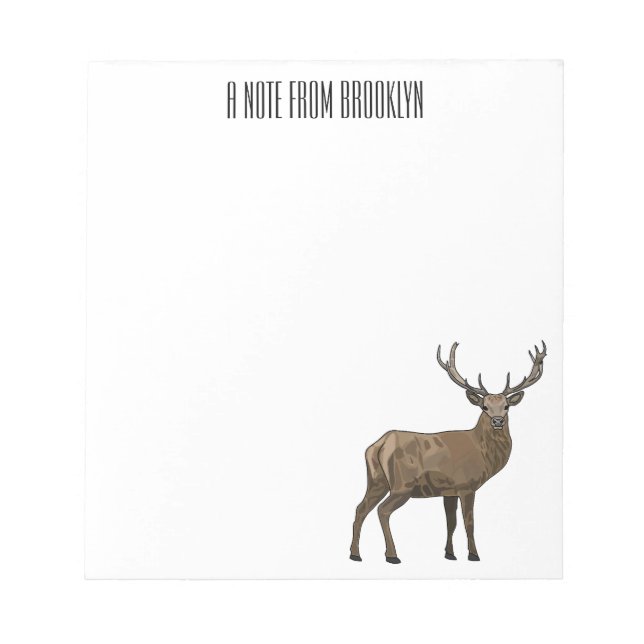 Bloc-note Illustration de dessin sur le cerf (Devant)