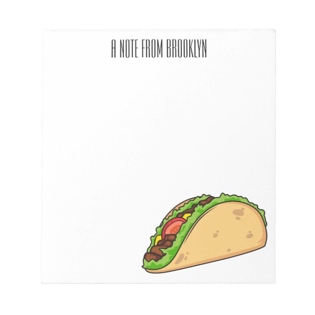 Bloc-note Illustration de dessin sur Taco (Devant)