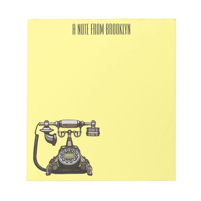 Bloc-note Illustration de dessin téléphonique (Devant)